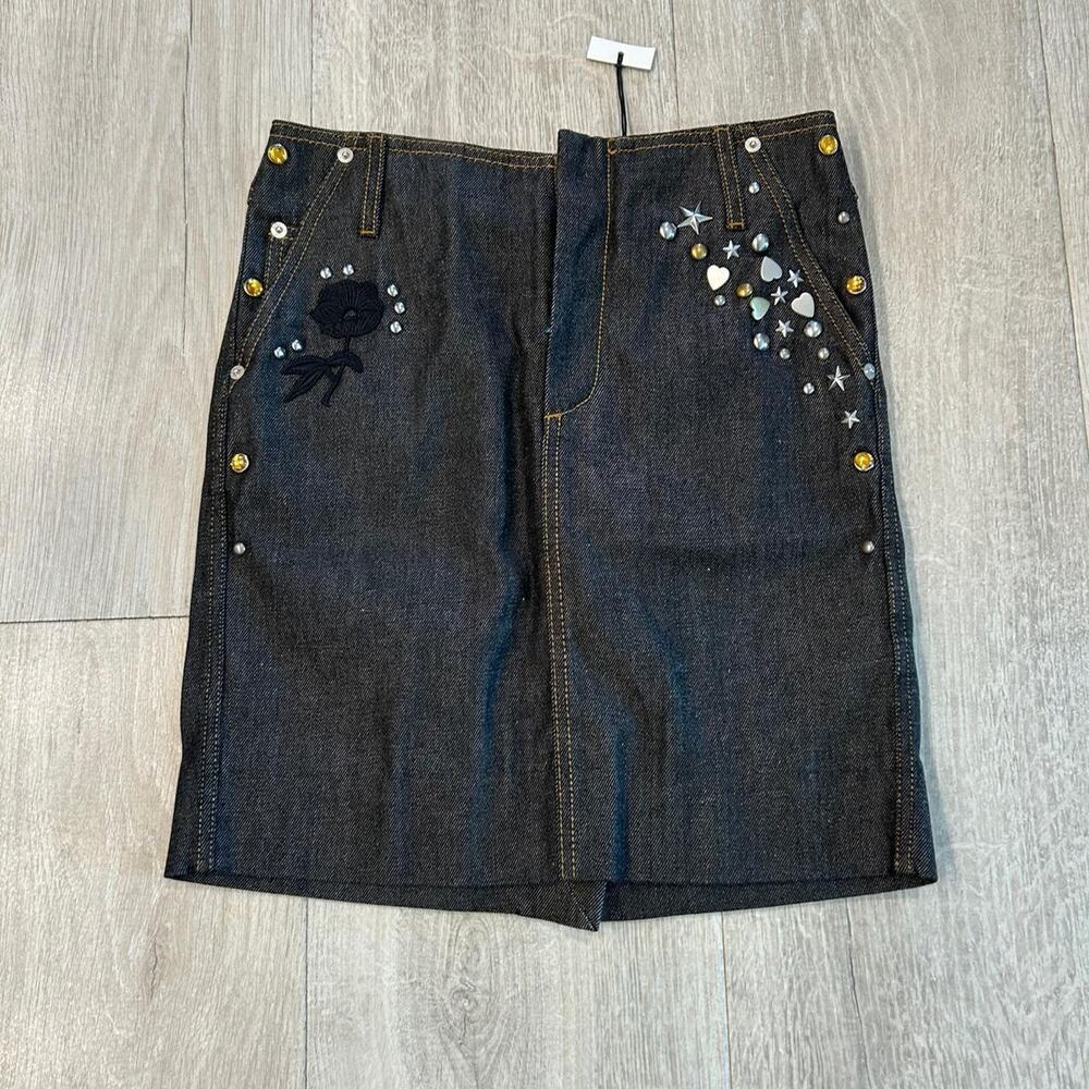 Coach 1941 Japanese denim black mini skirt. Size 0